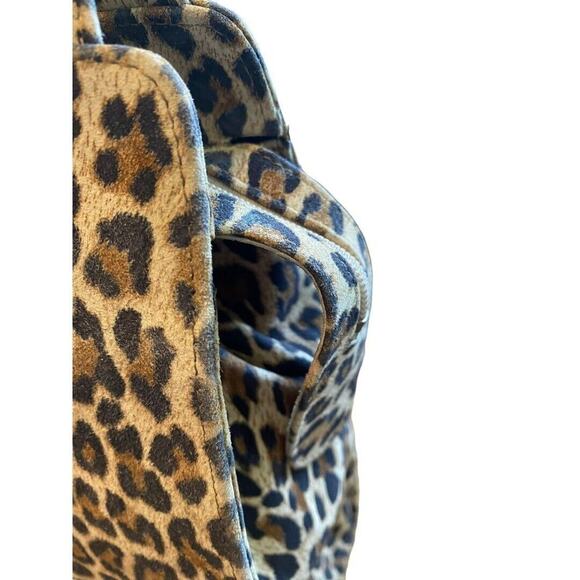 Charles Jourdan Leapord Print Structured Suede Small Tote - Picture 4 of 10